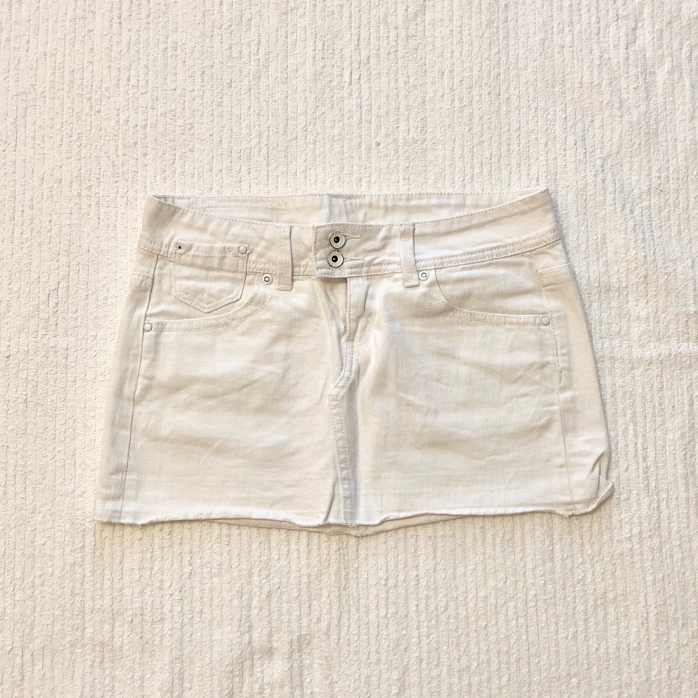 MNG Jeans | White Jean Mini Skirt